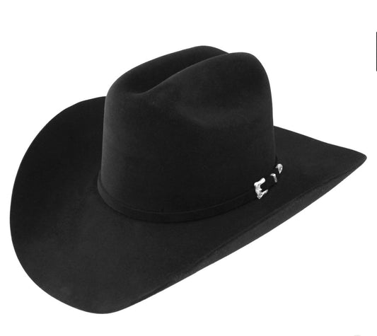 Resistol 6X USTRC 4.25" Brim Black Felt Hat with Drilex - Precreased